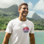 Beach Cruise Custom Family Reunion Pocket Logo T-Shirt<br><div class="desc">Cool matching family vacation t-shirts for a dad,  mom,  sister,  and brother to wear on an island cruise. Features beautiful palm trees in front of a pretty pink beach sunset. Perfect custom tees for your summer trip to the sea.</div>