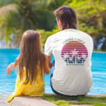 Beach Cruise Custom Family Reunion Pocket Name T-Shirt<br><div class="desc">Cool matching family vacation t-shirts for a dad, mom, sister, and brother to wear on an island cruise. Features beautiful palm trees in front of a pretty pink beach sunset. Perfect custom tees for your summer trip to the sea. Customize with your name on the front and family reunion text...</div>