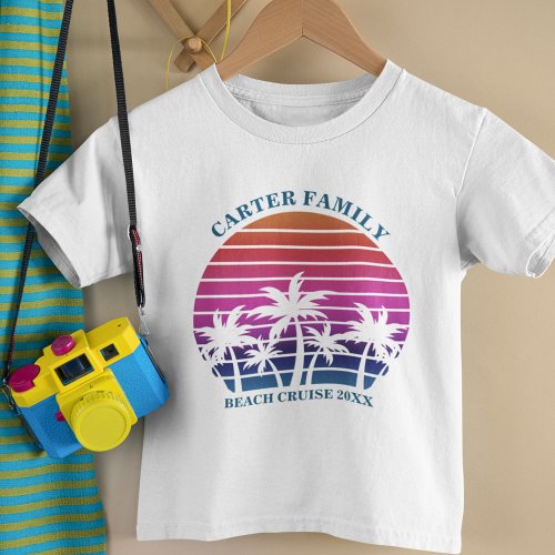 Beach Cruise Family Reunion Cute Custom Palm Tree Toddler T_shirt