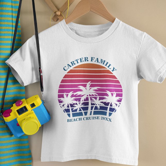 Beach Cruise Family Reunion Cute Custom Palm Tree Toddler T-shirt (Creator Uploaded)
