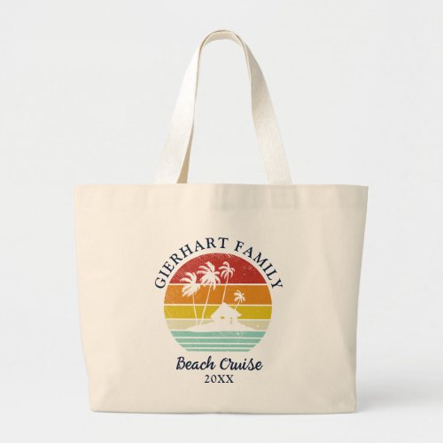 Beach Cruise Family Reunion Matching Large Tote Bag