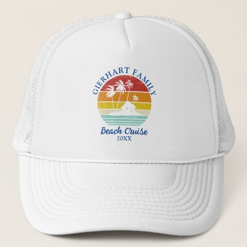 Beach Cruise Family Reunion Matching Retro Trucker Hat