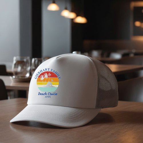 Beach Cruise Family Reunion Matching Retro Trucker Hat