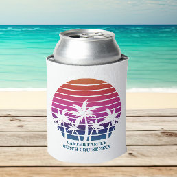 Beach Cruise Family Reunion Sunset Vacation Custom Can Cooler