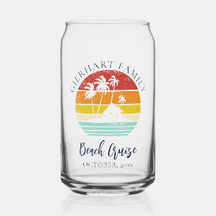 Beach Cruise Family Vacation Matching Keepsake Can Glass
