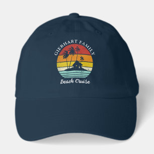 Beach Cruise Retro Family Reunion Matching Hat
