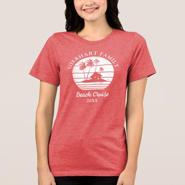 Beach Cruise Reunion Vacation Family Matching Tri-Blend Shirt (Front)