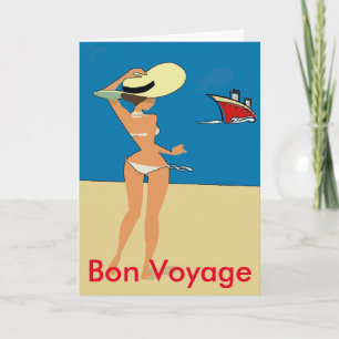 Beach, Cruise Ship, Bon Voyage, edit text Card