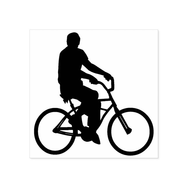 Beach cruiser bike riding rubber stamp (Imprint)