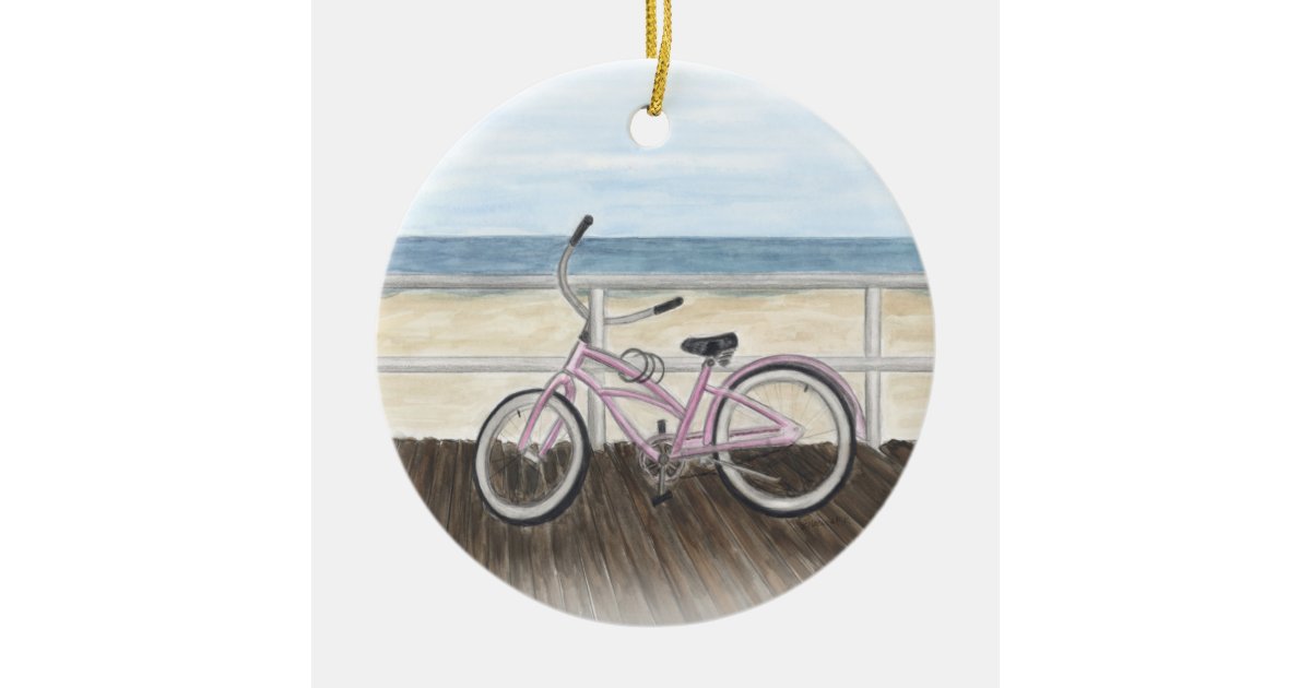 Beach Cruiser on the Boardwalk Ornament Zazzle