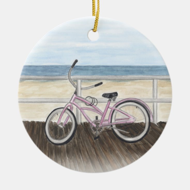 Beach Cruiser on the Boardwalk Ornament Zazzle