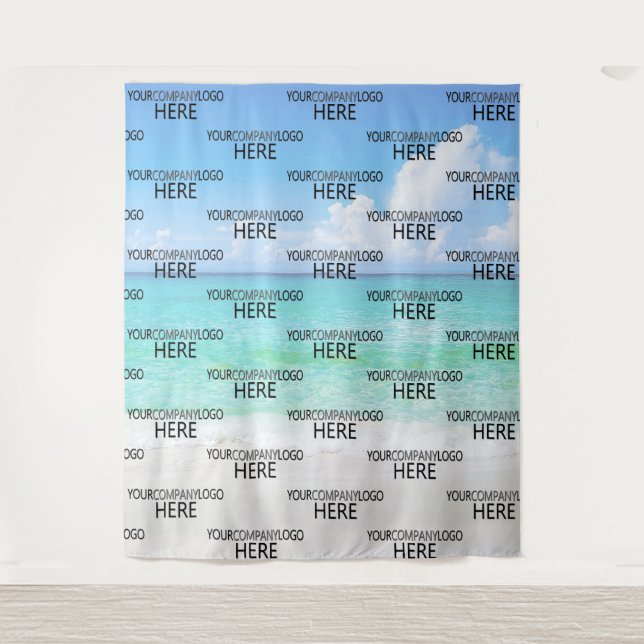 Beach Custom Business Logo Step & Repeat Backdrop (Front)