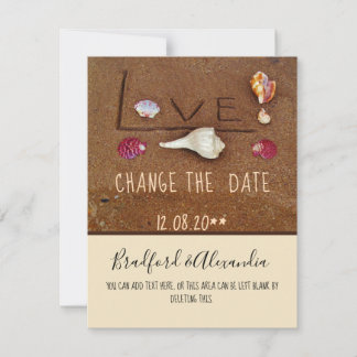 Beach custom wedding Shells & Love Save The Date