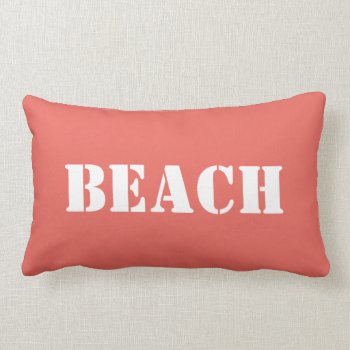 Beach Custom Words Text Ocean Waves  Color Lumbar Pillow by alleyshirts at Zazzle