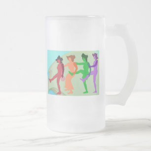 Beach Dance Frosted Glass Beer Mug