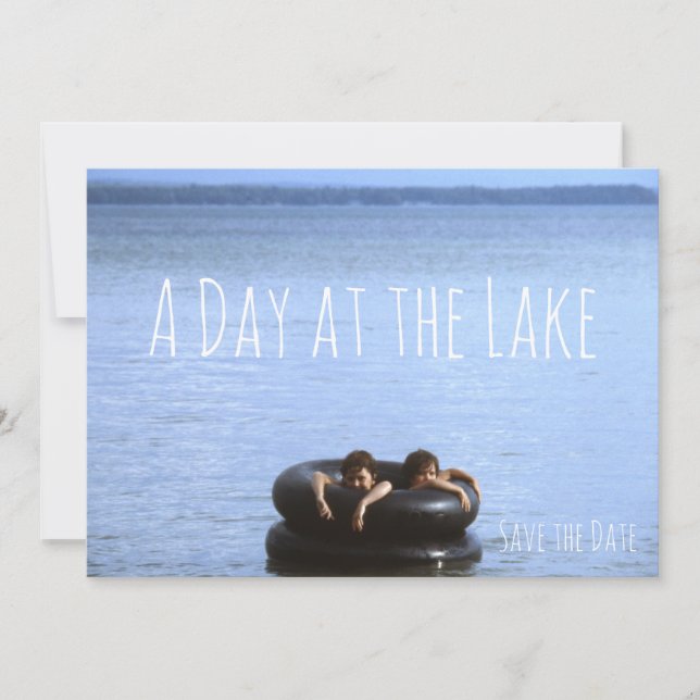 Beach, Day at the Lake Swimming Beach Party Save The Date (Front)