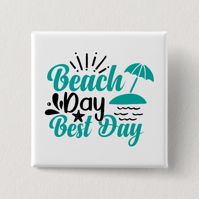 Beach Day Best Day-68634 Button (Front)