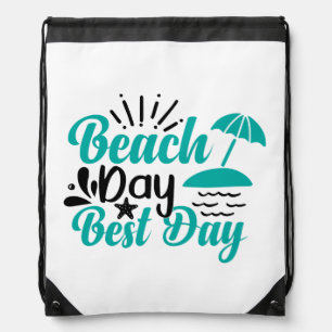 Beach Day Best Day-68634 Drawstring Bag