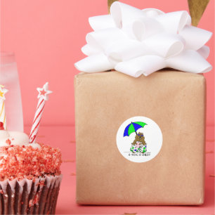 Beach Day Groundhog Classic Round Sticker