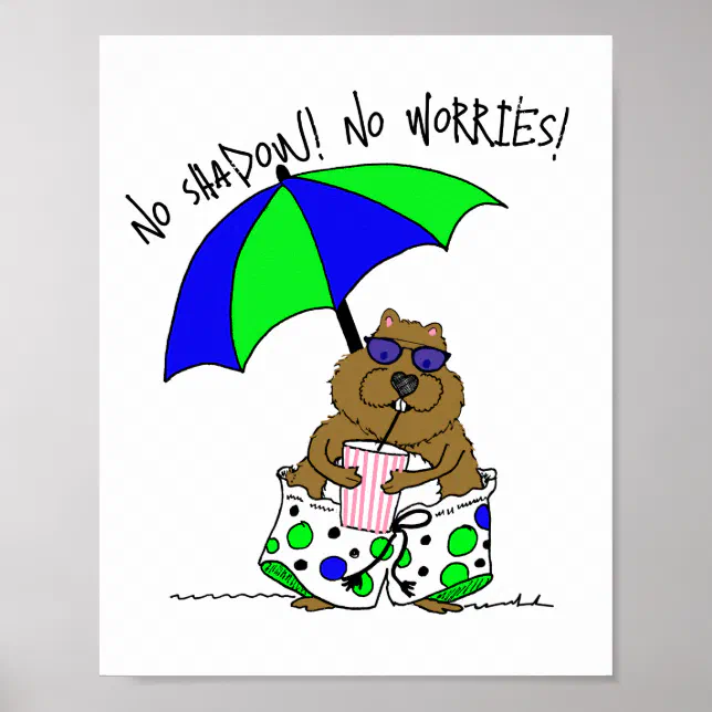 Beach Day Groundhog Poster Zazzle