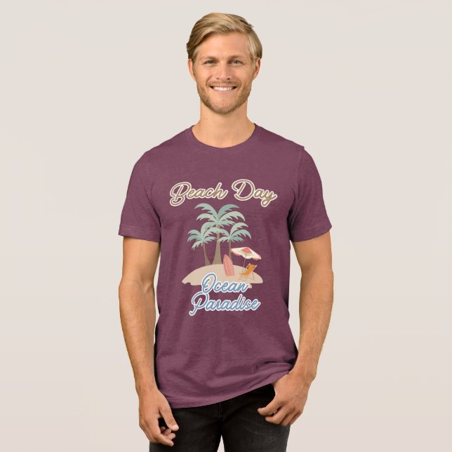 Beach Day Ocean Paradise Tri-Blend Shirt (Front Full)