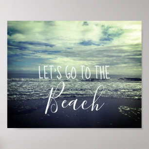 Beach Day Photography Photo Cloudy Blue Fog Foggy Poster