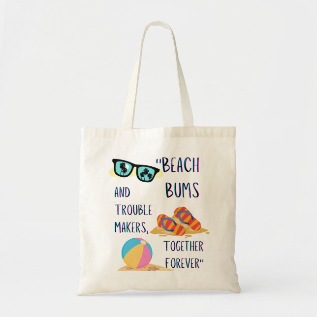 beach day quote tote bag (Front)