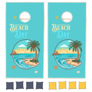 Beach Day Scene Cornhole Set