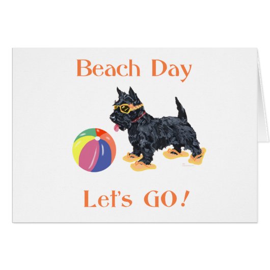Beach Day Scottie Dog Cards (Front Horizontal)