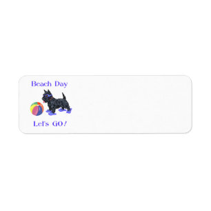 Beach Day Scottie Dog Label