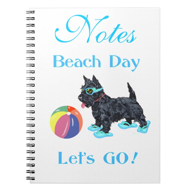 Beach Day Scottie Dog Notebook (Front)