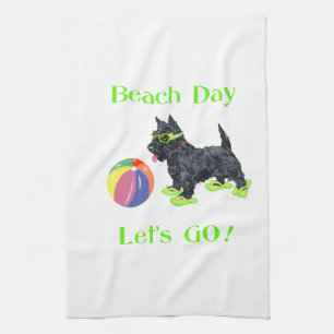 Beach Day Scottie Dog Towel