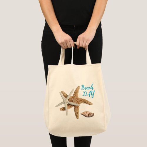 Beach Day Seashells Starfish Junonia Tote Bag