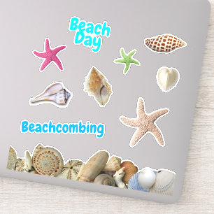 Beach Day Seashells Starfish Scrapbooking shaped Sticker