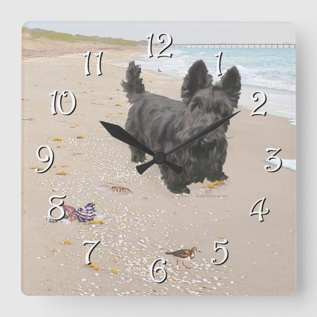 Beach Day Square Wall Clock (Front)