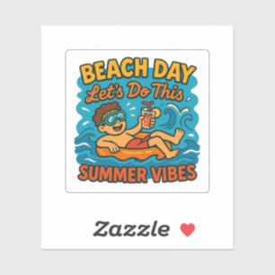 Beach Day Summer Vibes Vinyl Sticker