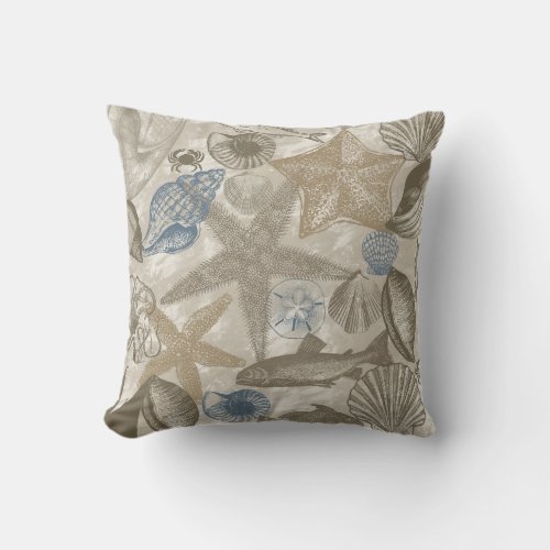 Beach day throw pillow