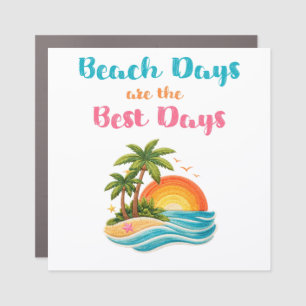 Beach Days Are the Best Days Sunset Palm Trees Sum Car Magnet