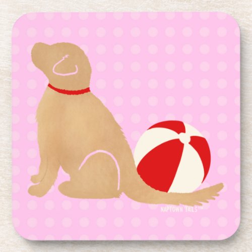 Beach Days Dog Candy Cotton Pink Coaster Set of 6