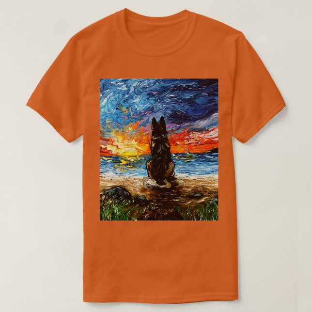 Beach Days German Shepherd T-Shirt (Design Front)