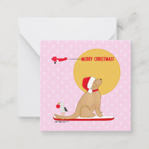 Beach Days Golden Christmas Pink Set Note Card