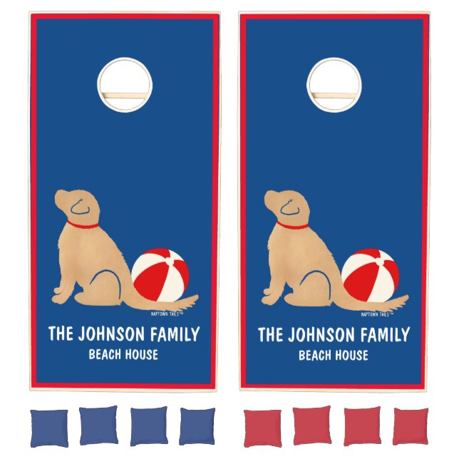 Beach Days Golden Retriever Dog Cornhole Set (Set)