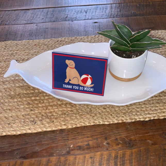 Beach Days Golden Retriever Dog Thank You Cards (Creator Uploaded)