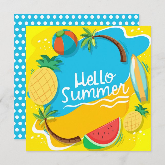 Beach Days Hello Summer Greeting Card (Front/Back)