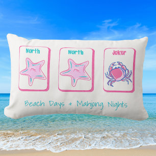 Beach Days & Mahjong Nights Coastal Lumbar Pillow