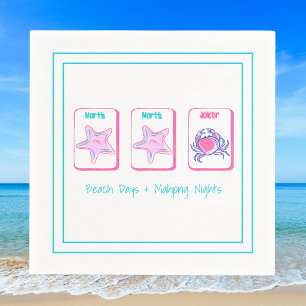 Beach Days & Mahjong Nights Coastal Napkins