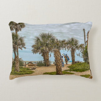 Beach Days, Overcast Beach Garden Accent Pillow