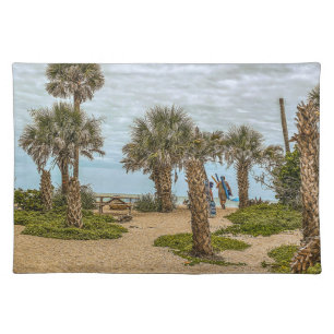 Beach Days, Overcast, Beach Garden Cloth Placemat