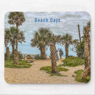 Beach Days, Overcast, Beach Garden Mouse Pad