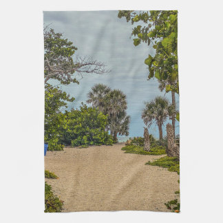 Beach Days, Overcast Beach Welcome Kitchen Towel